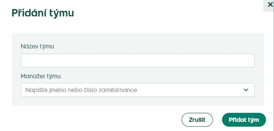 Pojmenujte ho a zvolte manažera