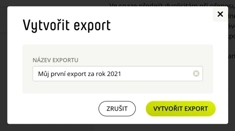Zvolte si název exportního souboru. Budete se moci k němu později opakovaně ve Fidoo vracet.