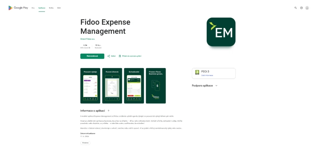 Mobilní aplikace Fidoo