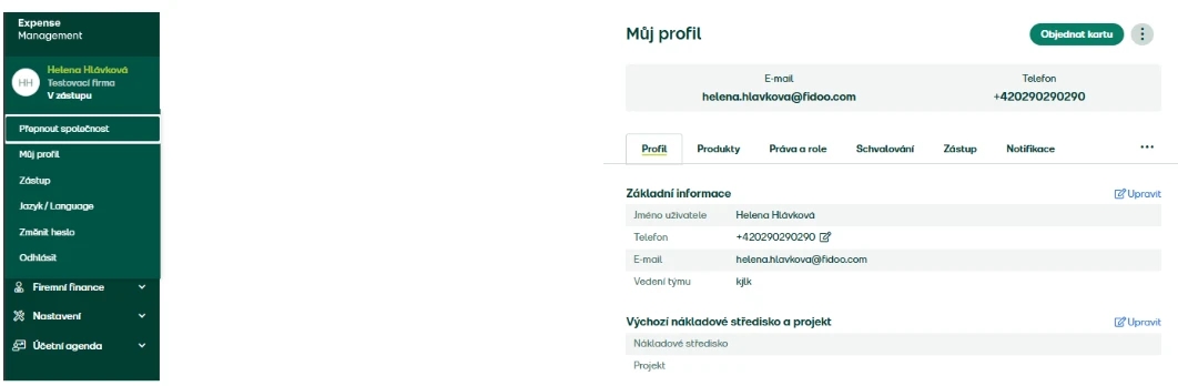 Změna telefonického kontaktu