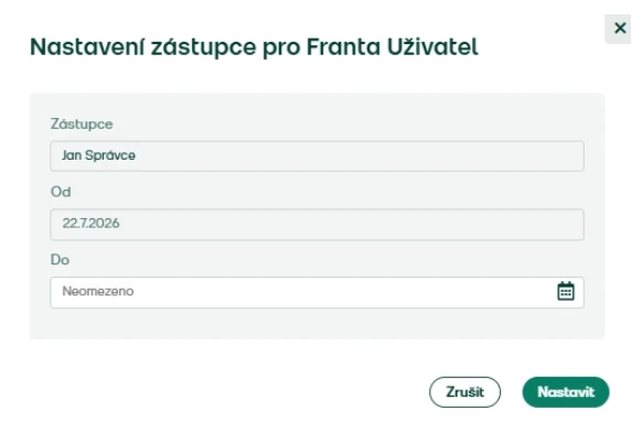 Úprava doby zástupu