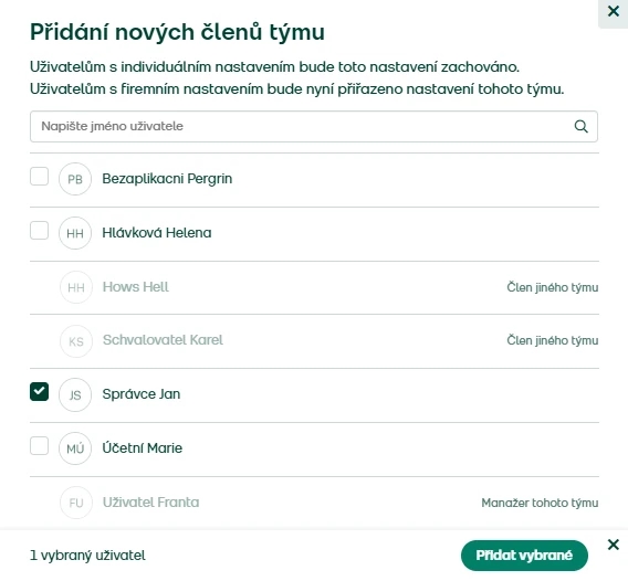 Otevřete tým