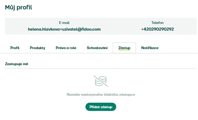 Otevřete záložku Zástup