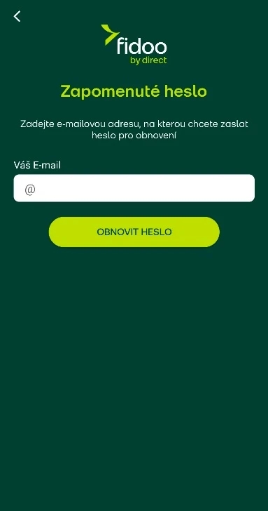 Spusťte obnovení hesla