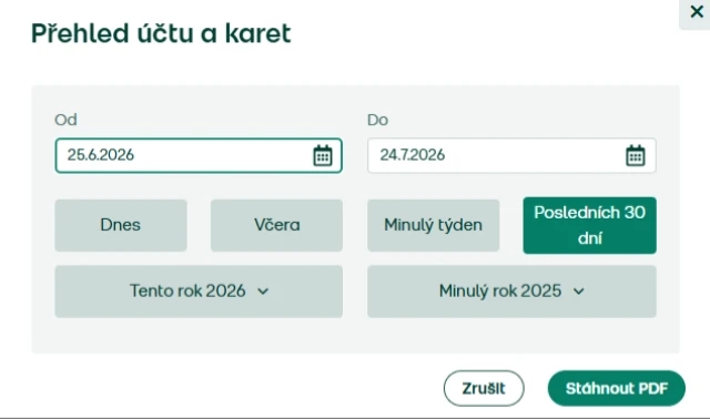 Zadejte datum a stáhněte