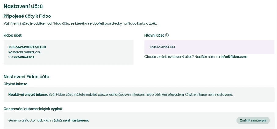 Změňte nastavení výpisů