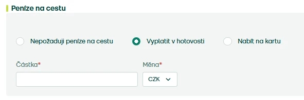 Řekněte si o peníze na cestu