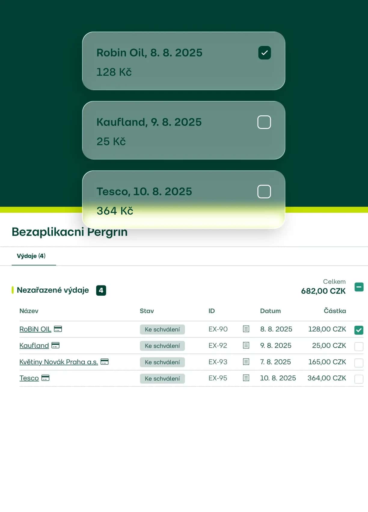 {"blocks":[{"key":"b5vou","text":"Označí případné osobní výdaje","type":"unstyled","depth":0,"inlineStyleRanges":[],"entityRanges":[],"data":{}}],"entityMap":{}}