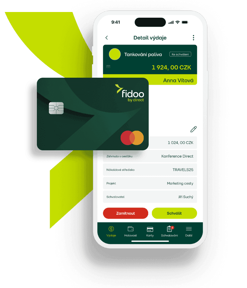 Aplikace Expense Management a firemní karty od Fidoo