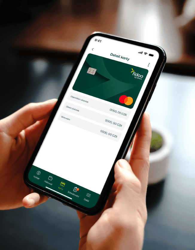 Firemní karta Fidoo v mobilní aplikaci