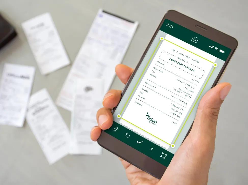 Naskenovaná účtenka v mobilu