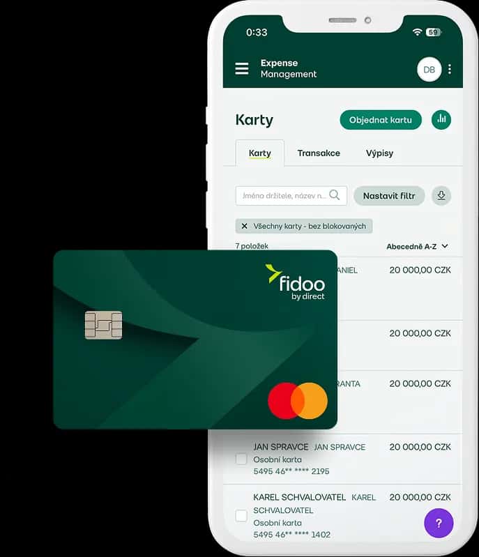 Firemní karta Fidoo a mobilní aplikace