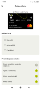 Detailní nastavení karty