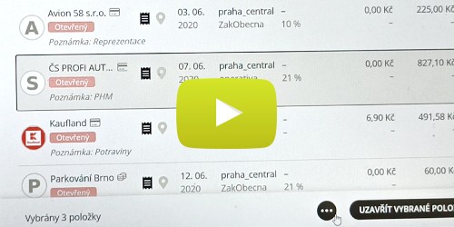 Vyúčtovávání a uzavírání položek