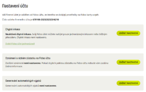 Fidoo account settings